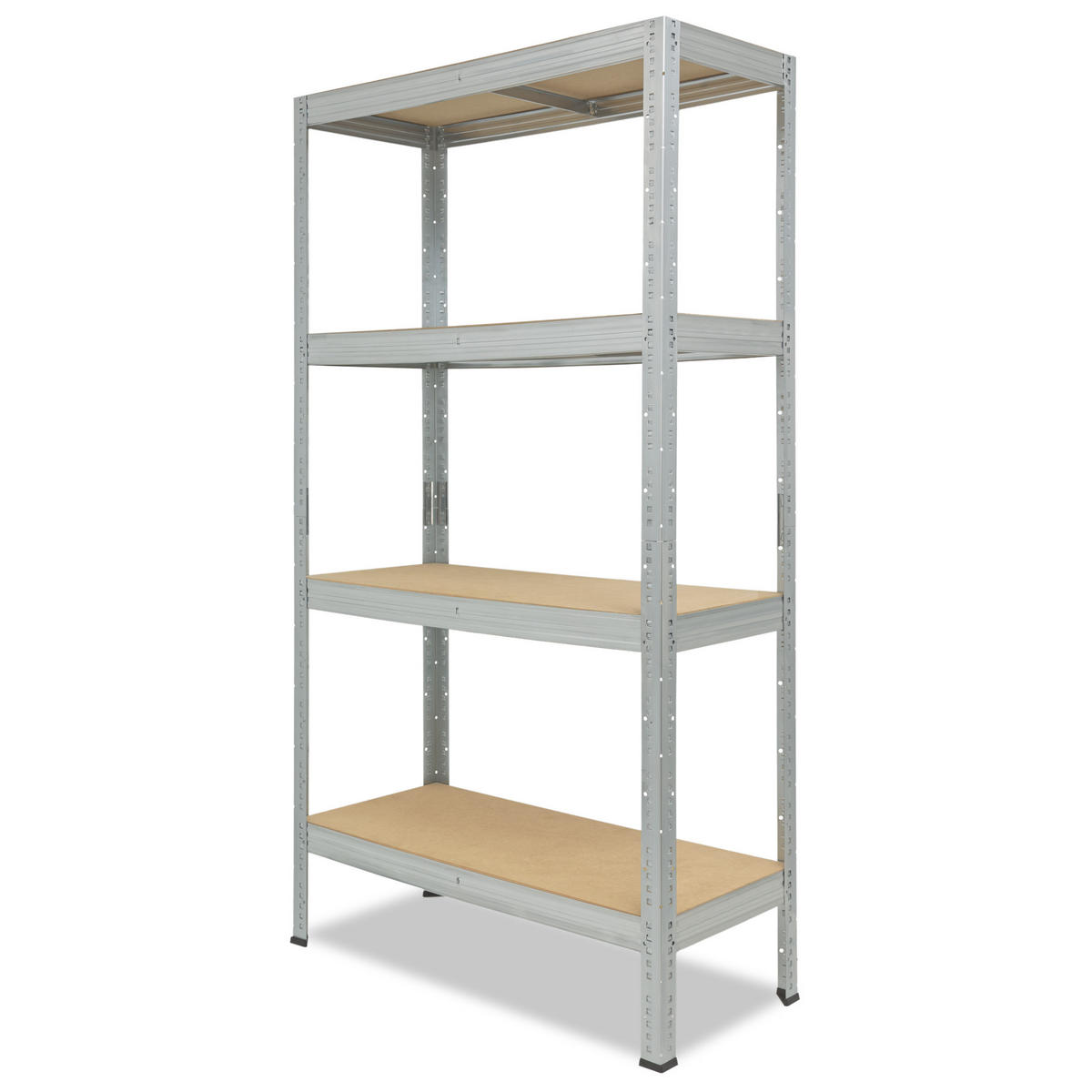 SCHWERLASTREGAL PRO 200x90x60 cm in verzinkt mit 4 Böden und 200 kg Traglast pro Boden - Silberfarben, Metall (90/200/60cm) - shelfplaza