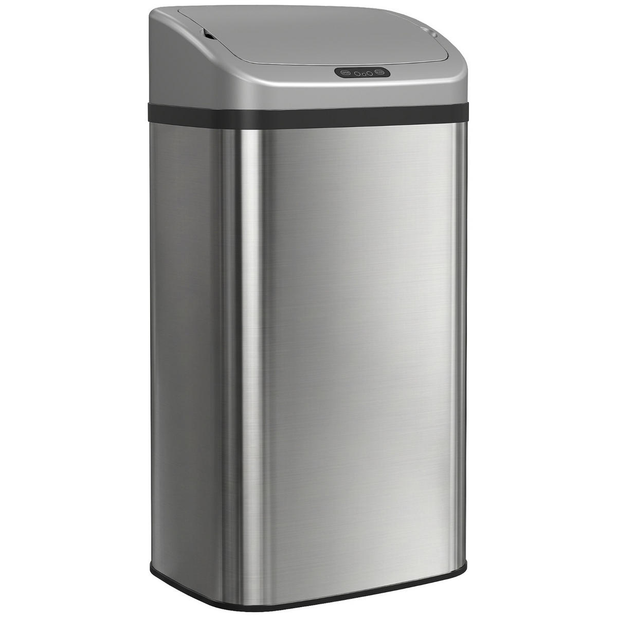 MÜLLEIMER AUTOMATISCHER SENSOR 33/69/25 cm Edelstahl Silber Softclose Küche - Silberfarben, Metall (25/69/33cm) - Rolipo