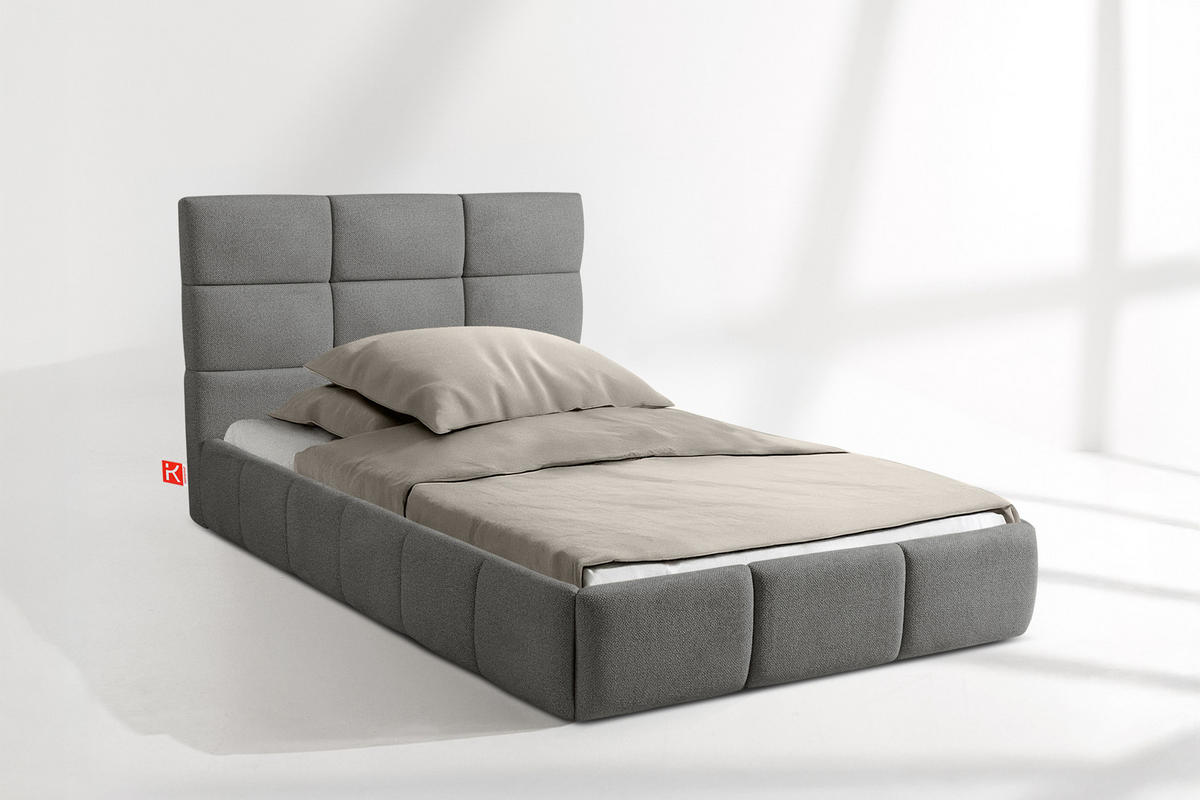 POLSTERBETT ALTOS Einzelbett, Bouclé, dunkelgrau - Dunkelgrau, Holz/Holzwerkstoff (120/200cm) - KONSIMO®