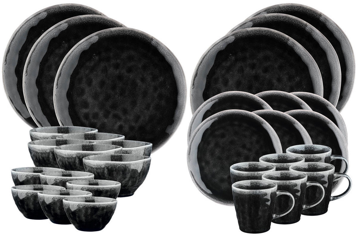 KOMPLETTSERVICE Moon - 30er-Set -Tintenfarben - Schwarz, Keramik (1/1/1cm) - Björn