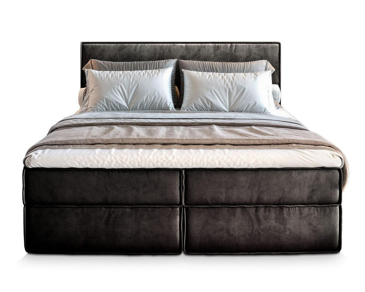 POSTEL BOXSPRING PELLIO 160x200 cm, s matrací a úložným prostorem, černá - černá, kompozitní dřevo/textil (160/200cm) - MASSENO