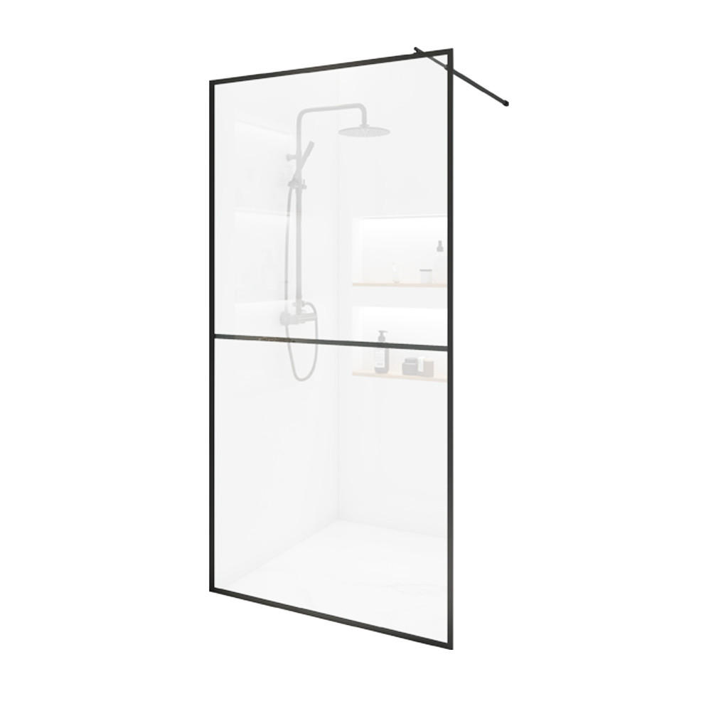 DUSCHABTRENNUNG BAKI - 90 x 200 cm - Schwarz, Glas/Metall (90/200cm) - Home Deluxe
