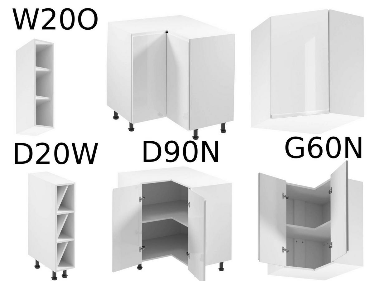 WINKELKÜCHE 320 cm x 280 x 260 cm - Aspen KA17-M320 - in Weiß/Hochglanz - Weiß Hochglanz, Holz (860/212/58cm)