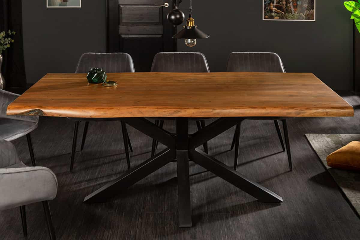 ESSTISCH MAMMUT NATURE Akazie 180cm - Schwarz/Braun, Holz/Metall (100/180/77cm) - riess-ambiente