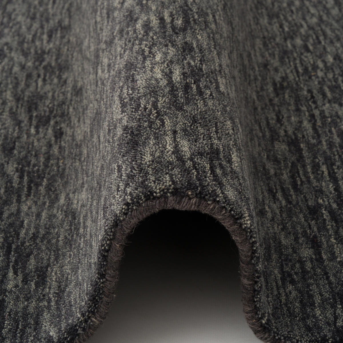 WOLLE NATUR TEPPICH GABBEH MAYA EINFARBIG - Anthrazit, Textil (140/200cm) - Pergamon