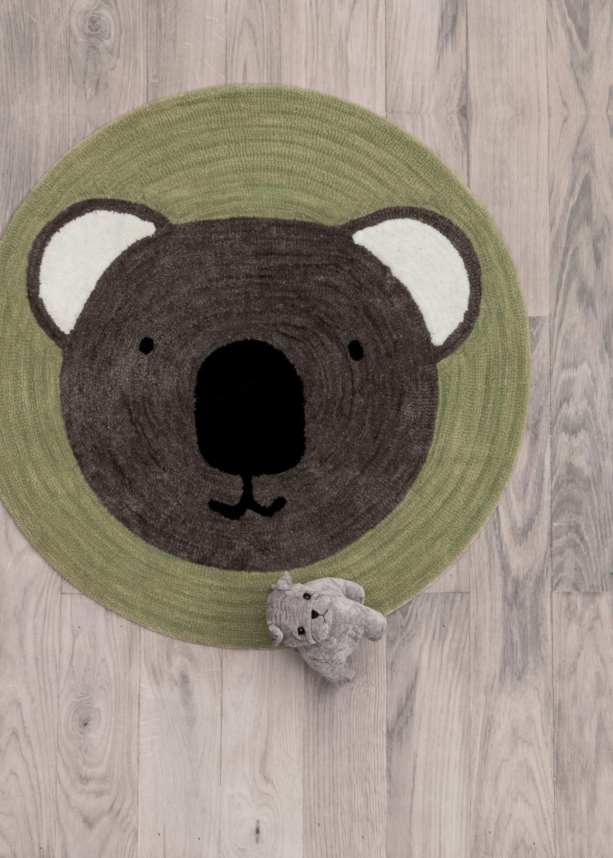 KINDERZIMMERTEPPICH Koala Ø 100 cm - Grün, Textil (100/100cm)