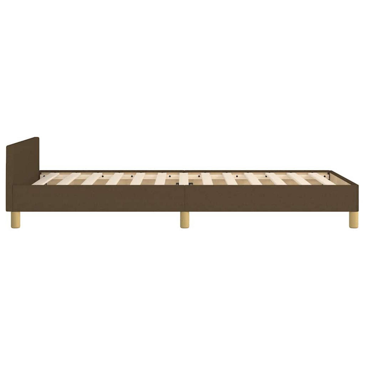 BETTGESTELL Ohne Matratze Dunkelbraun 90/200 Cm Stoff - Braun, Holz (90/200cm) - vidaXL
