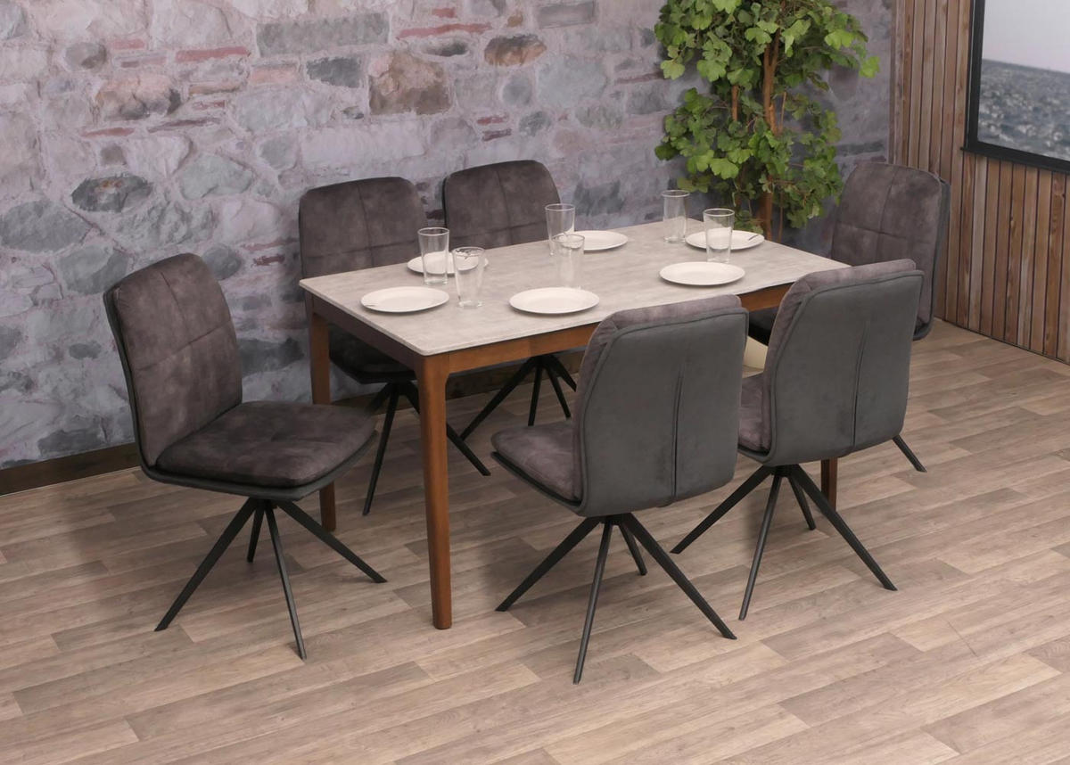 ESSZIMMERSTUHL Anthrazit 6er-Set - Anthrazit, Textil (47/90/56cm) - MCW