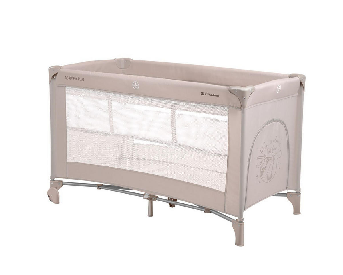 REISEBETT So Gifted Plus beige zwei Ebenen, Spielbogen, Wickelauflage, Räder - Beige, Kunststoff (60/120cm) - Kikka boo