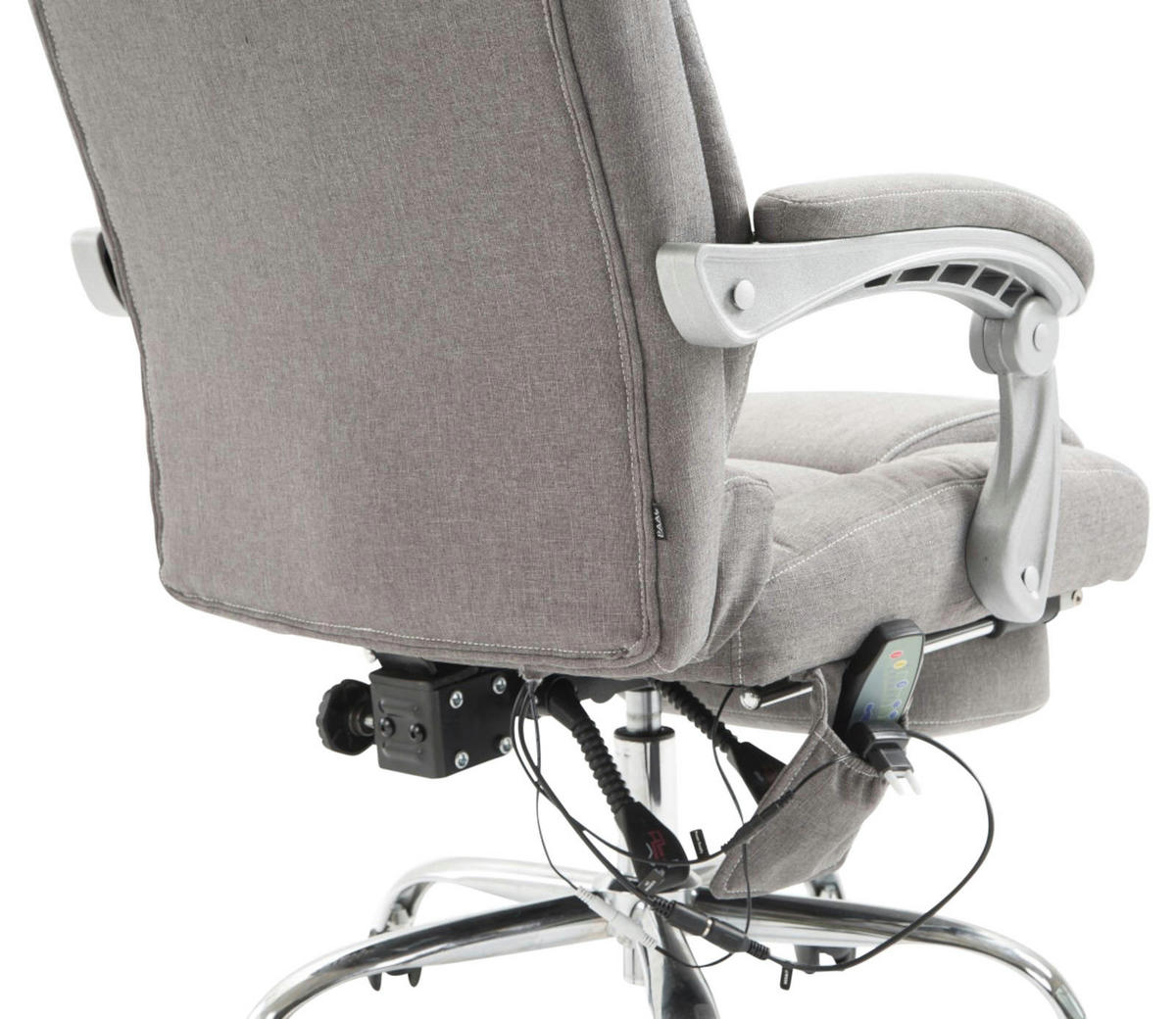 CHEFSESSEL Stoff grau - Chromfarben/Grau, Textil/Metall (68/118/64cm) - CLP