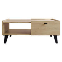 COUCHTISCH Vurkizo 1SZ - Eichefarben/Schwarz, Holzwerkstoff/Kunststoff (70/100/40cm) - MIRJAN24