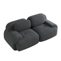 SOFA 208/103/70 cm in Grau aus Cord mit modularer Form und rutschfester Unterseite - Grau, Textil (103/70/208cm) - Flora Grace