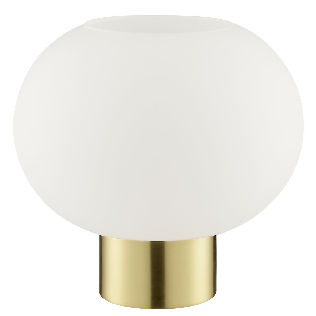 TISCHLEUCHTE Fanny Messing gebürstet/Weiß 22/22/21 cm - Multicolor, Glas (22/22/21cm) - Brilliant