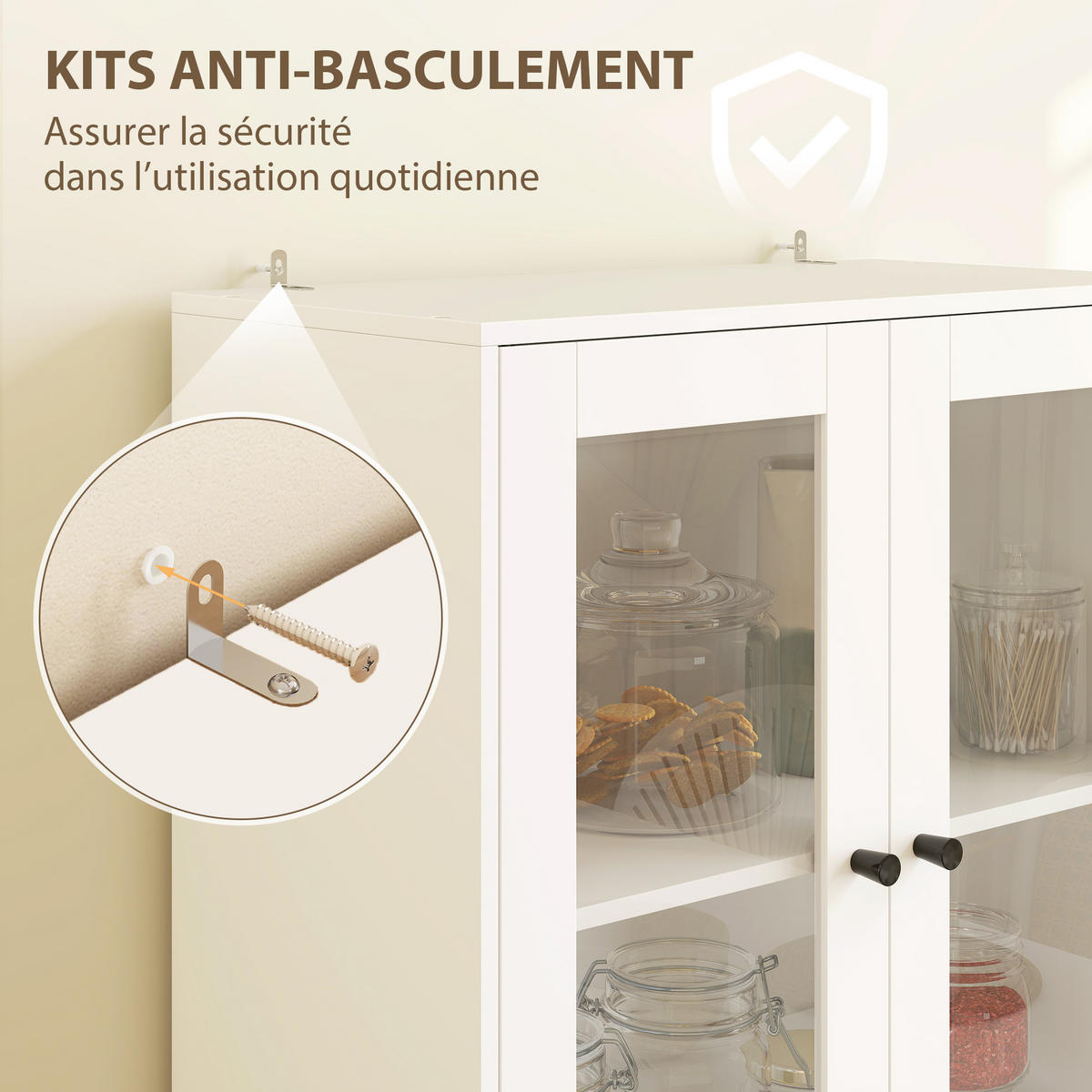HIGHBOARD DE-11161 Glastüren Weiß Hochglanz - Weiß, Holzwerkstoff (30/170/59cm) - ComfortXL