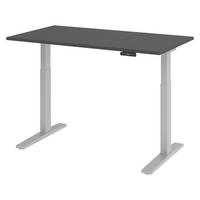 SCHREIBTISCH elektrisch XMKA 80/140/74 cm in Graphitfarben/Silberfarben - Silberfarben/Graphitfarben, Holzwerkstoff (80/140/74cm) - bümö
