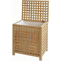 WÄSCHEBOX Kassel 1 großes Fach 70 Liter 52x39x55cm Holz Natura Wäschesammler - Naturfarben, Holz (52/55/39cm) - DELUKE