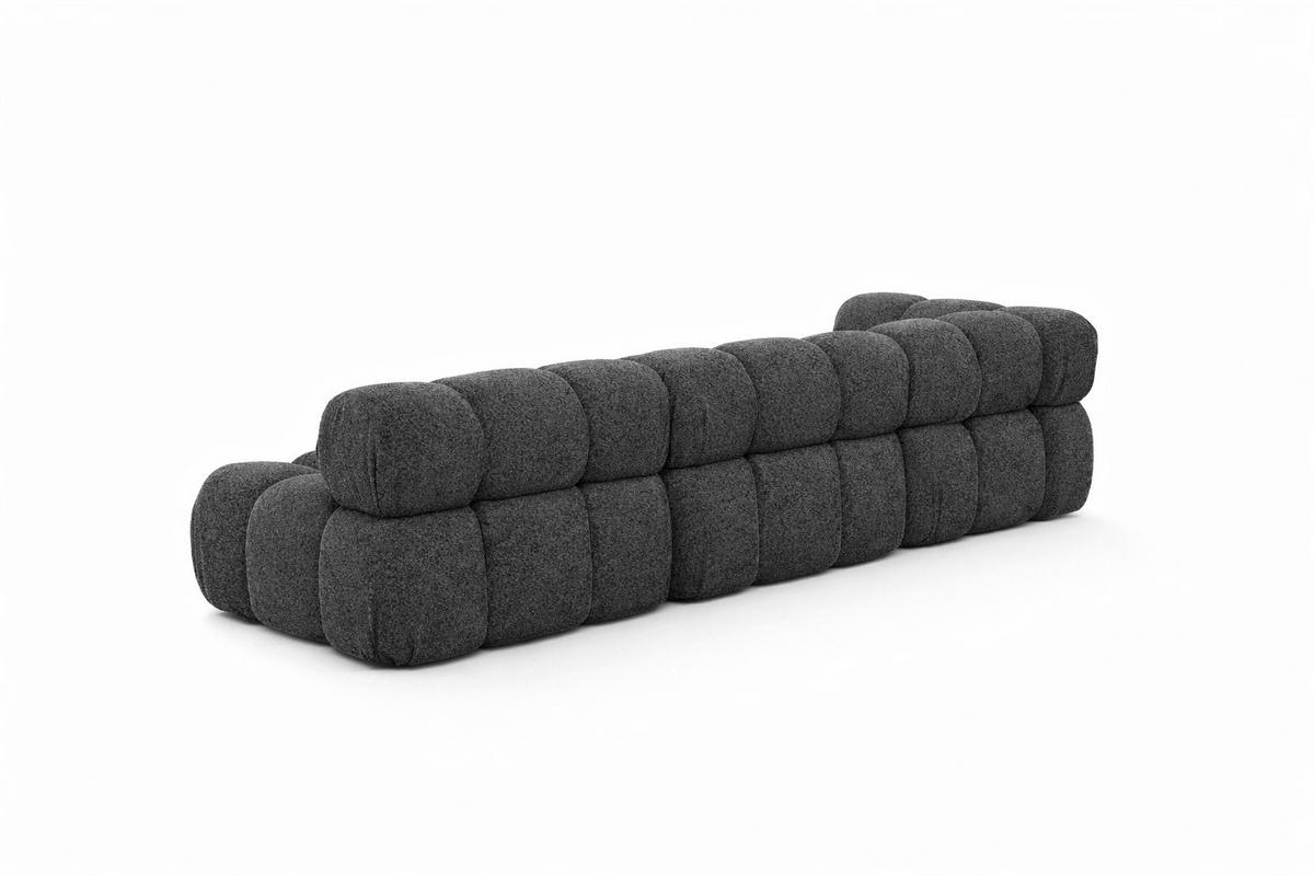 ECKSOFA L-Form Modulare, Bouclé-Stoff Abriamo, Graphit, Rechts, Selia - Graphitfarben, Holz (285/160cm) - Kaiser Möbel