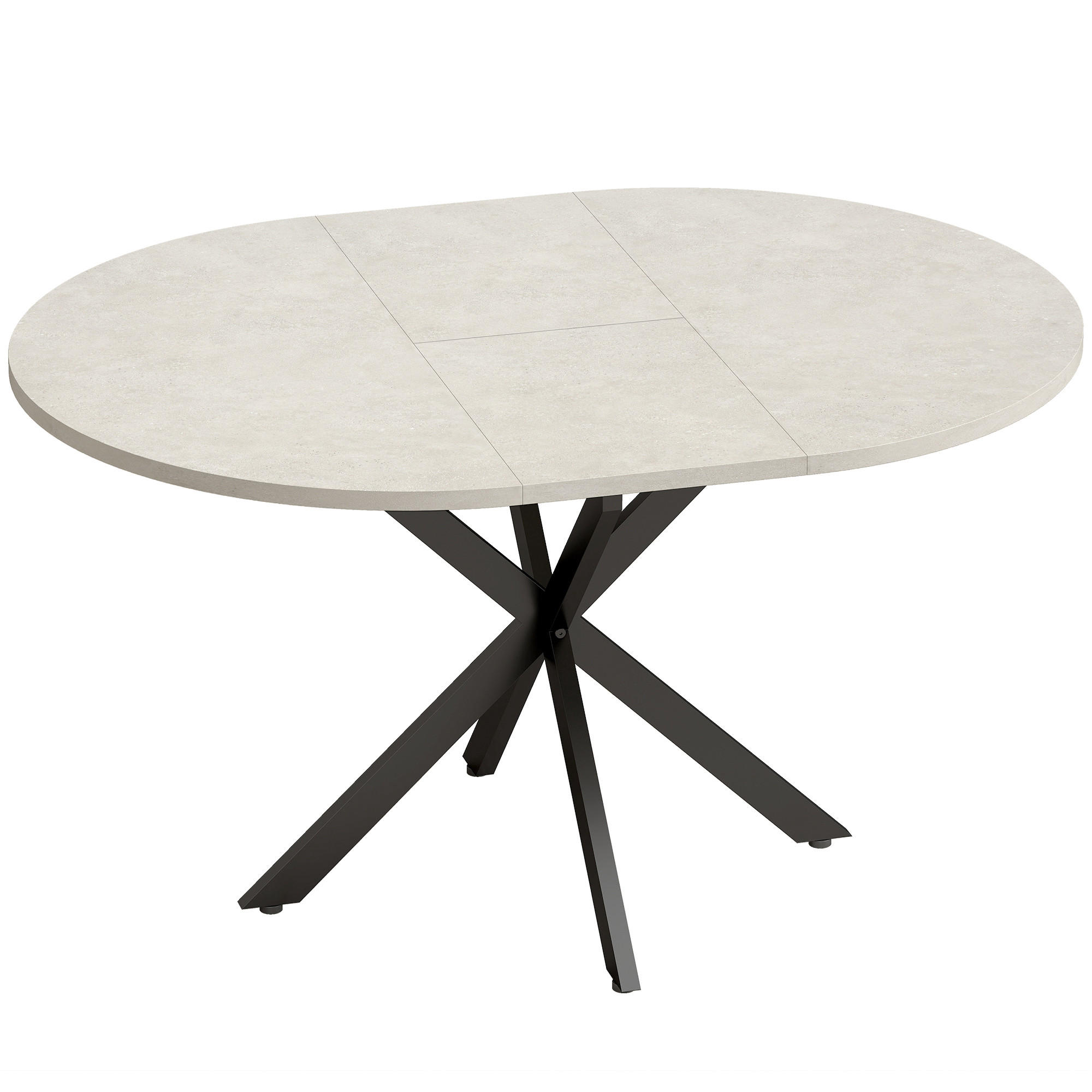 AUSZIEHBARER-ESSTISCH MDF Stahl Grau - Schwarz/Grau, Holzwerkstoff/Metall (135/100/75cm) - HOMCOM