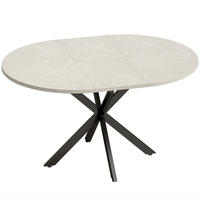 UTDRAGBART matbord i MDF och stål, grått - Svart/Grå, Träbaserade material/Metall (135/100/75cm) - HOMCOM