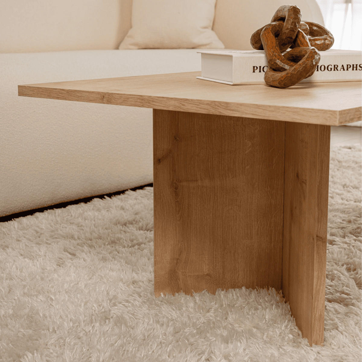 COUCHTISCH mit rechteckiger Platte 119/60/40 cm - Eichefarben, Holzwerkstoff (119/60/40cm) - Calicosy