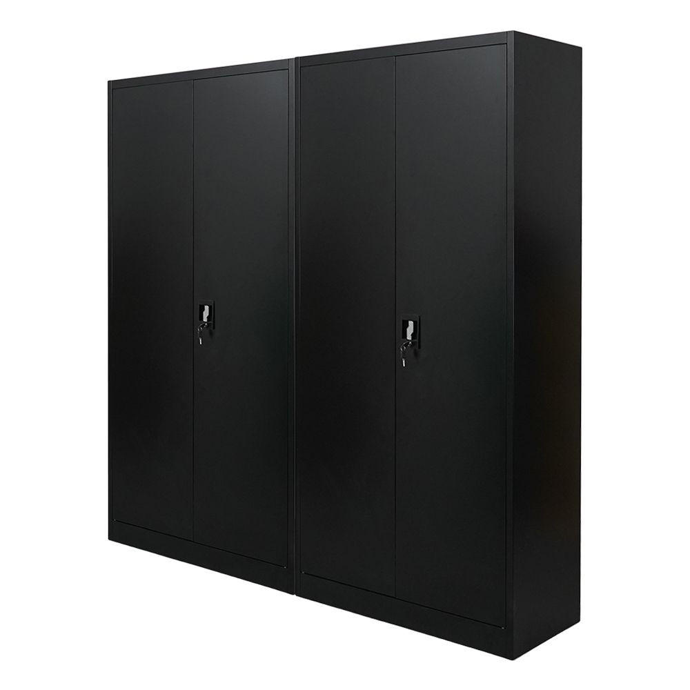 FLÜGELTÜRENSCHRANK Elephant 2er-Set 180x80x40cm 4 Ebenen Schwarz - Schwarz, Metall (160/180/40cm) - PROREGAL