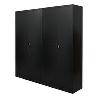 FLÜGELTÜRENSCHRANK Elephant 2er-Set 180x80x40cm 4 Ebenen Schwarz - Schwarz, Metall (160/180/40cm) - PROREGAL