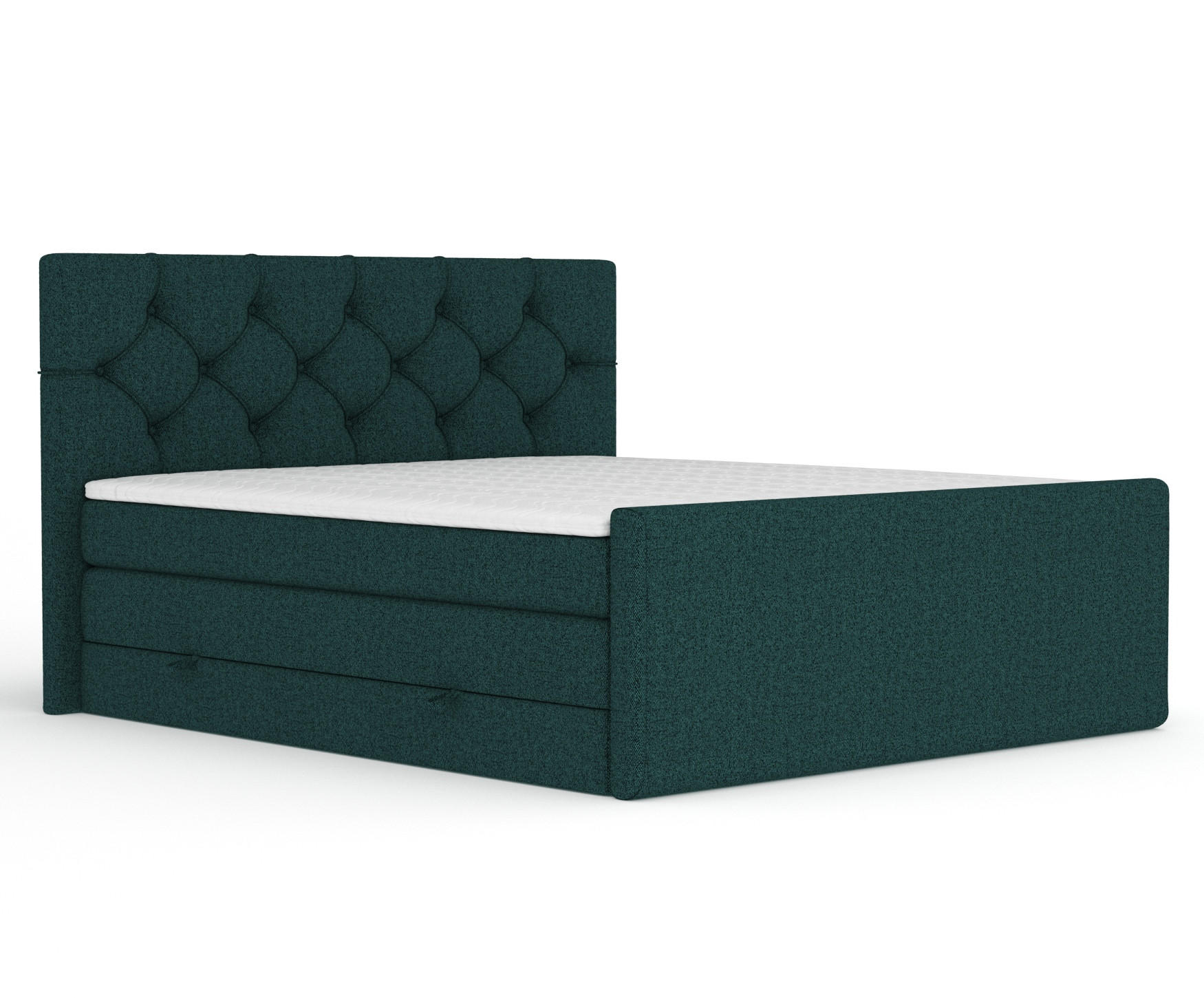 BOXSPRINGBETT Hugo Grün 180/200 cm - Schwarz/Grün, Holz/Holzwerkstoff (180/200cm) - Maison de Reve