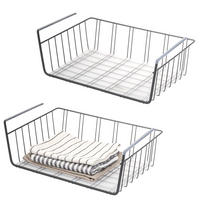 SCHRANKKORB 2er-Set inkl. Einlegeboden, grau - Grau, Metall (41/14/26cm) - eluno