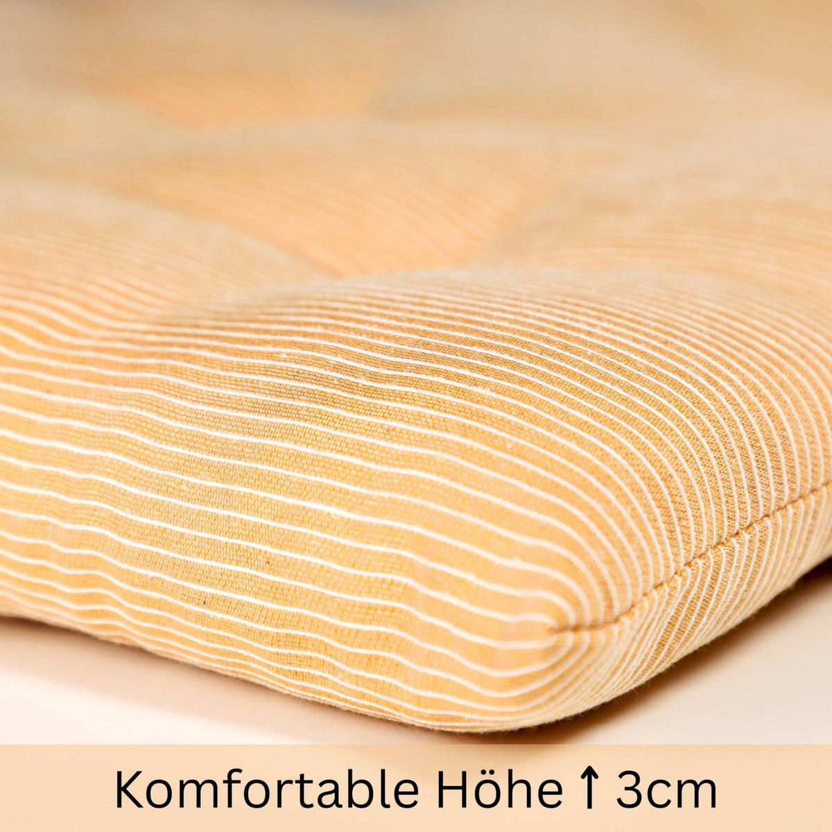 SITZKISSEN 2er Set Needlestripe gelb - 40x40 cm - Gelb, Textil (40/40/3cm) - Esprit