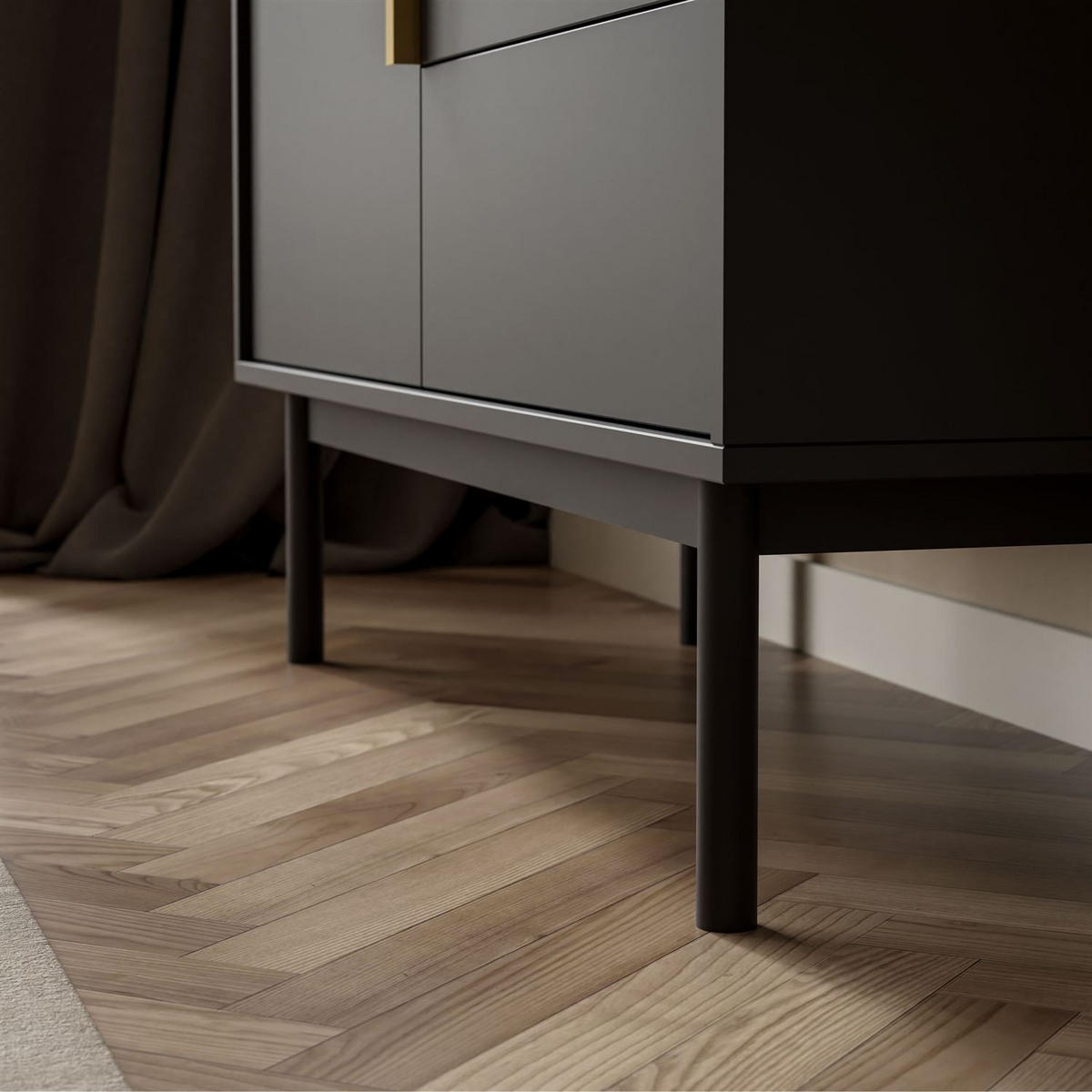 KOMMODE MIRACLE 1D3S mit Schubladen eintrürig Schwarz - Schwarz, Holzwerkstoff (104/82/39cm) - Lookway