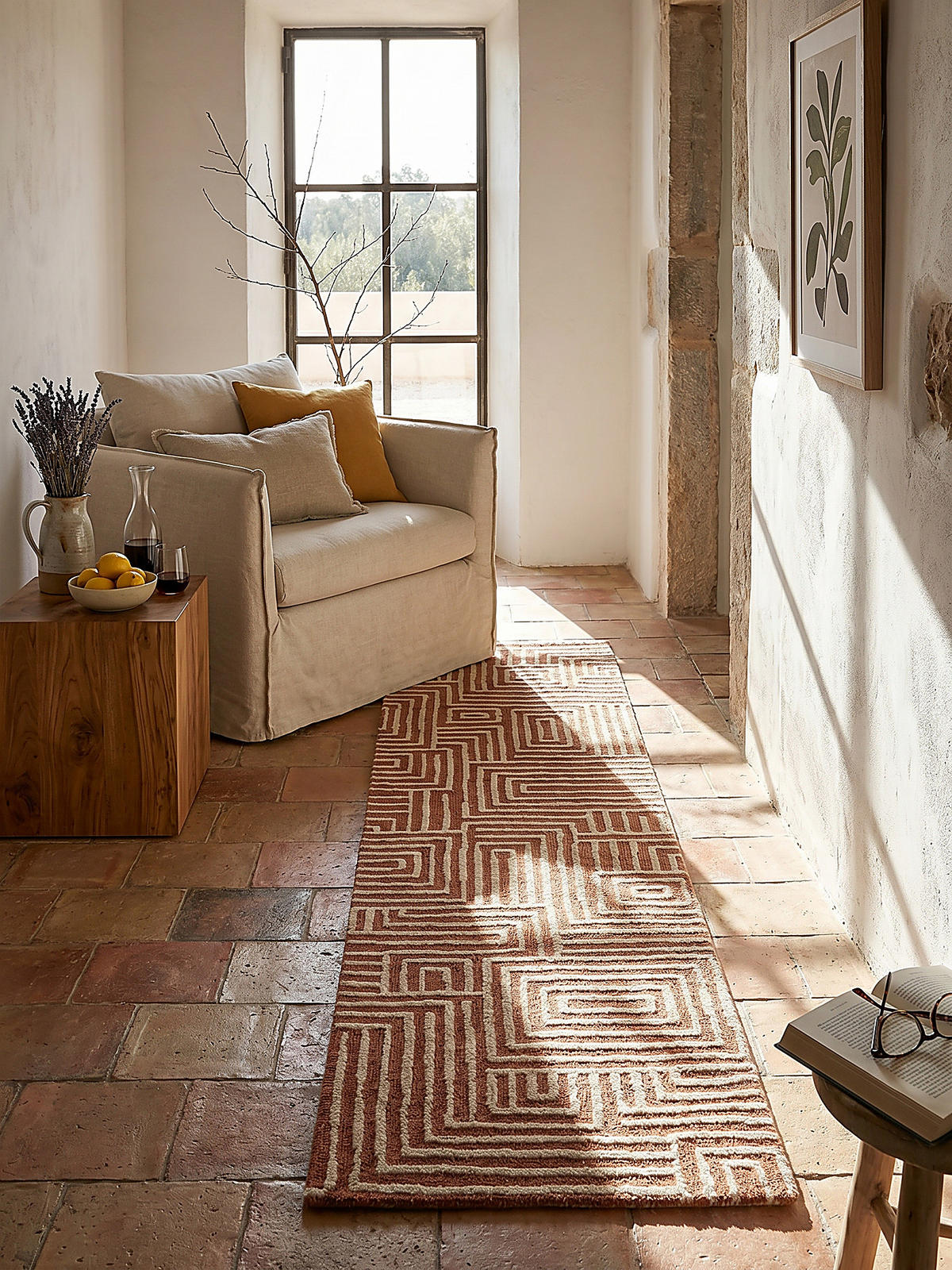 TEPPICH ARLEN, geometrisch, Terrakotta, 80 x 300 cm - Orange, Textil (80/300cm) - KADIMA DESIGN