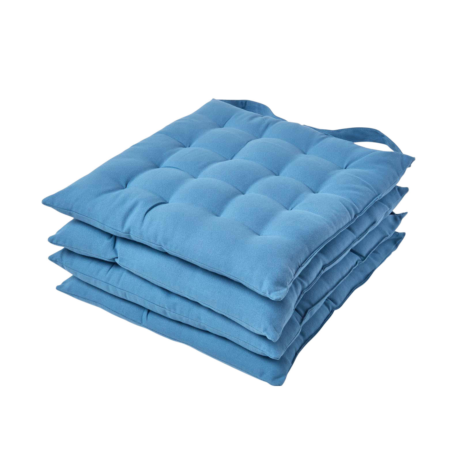 STUHLKISSEN 4er-Set blau 40/40/6,5 cm - Blau, Textil (40/40/6.5cm) - Homescapes