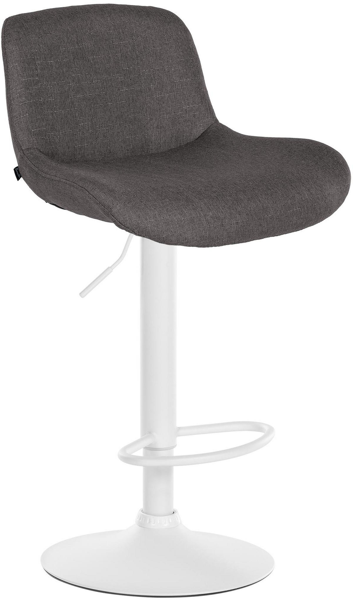 BARHOCKER Stoff dunkelgrau - Dunkelgrau/Weiß, Textil/Metall (50/85/50cm) - CLP