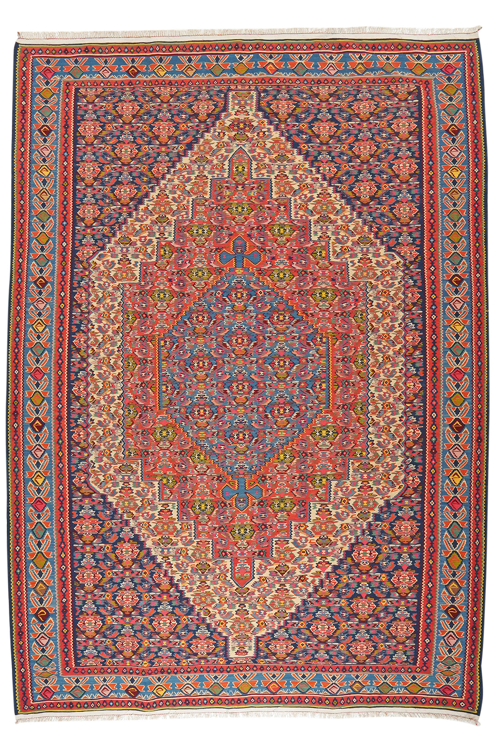 HANDWEBTEPPICH Kelim Senneh Mehrfarbig 286/207 cm Schurwolle - Multicolor, Textil (207/286cm) - Looma