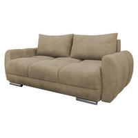 SOFA Logo 2 - Beige/Silberfarben, Holz/Kunststoff (186/89/97cm) - MIRJAN24