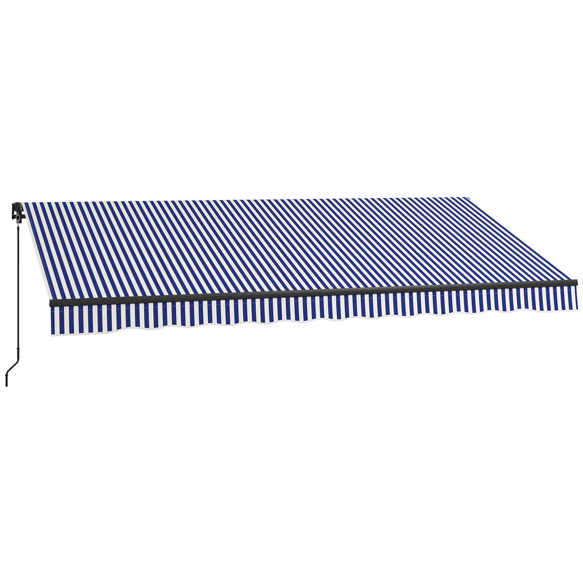 SONNENMARKISE DE-07428 mit Handkurbel, 400x300 cm Blau/Weiß - Blau/Weiß, Kunststoff/Metall (300/1/396cm) - ComfortXL