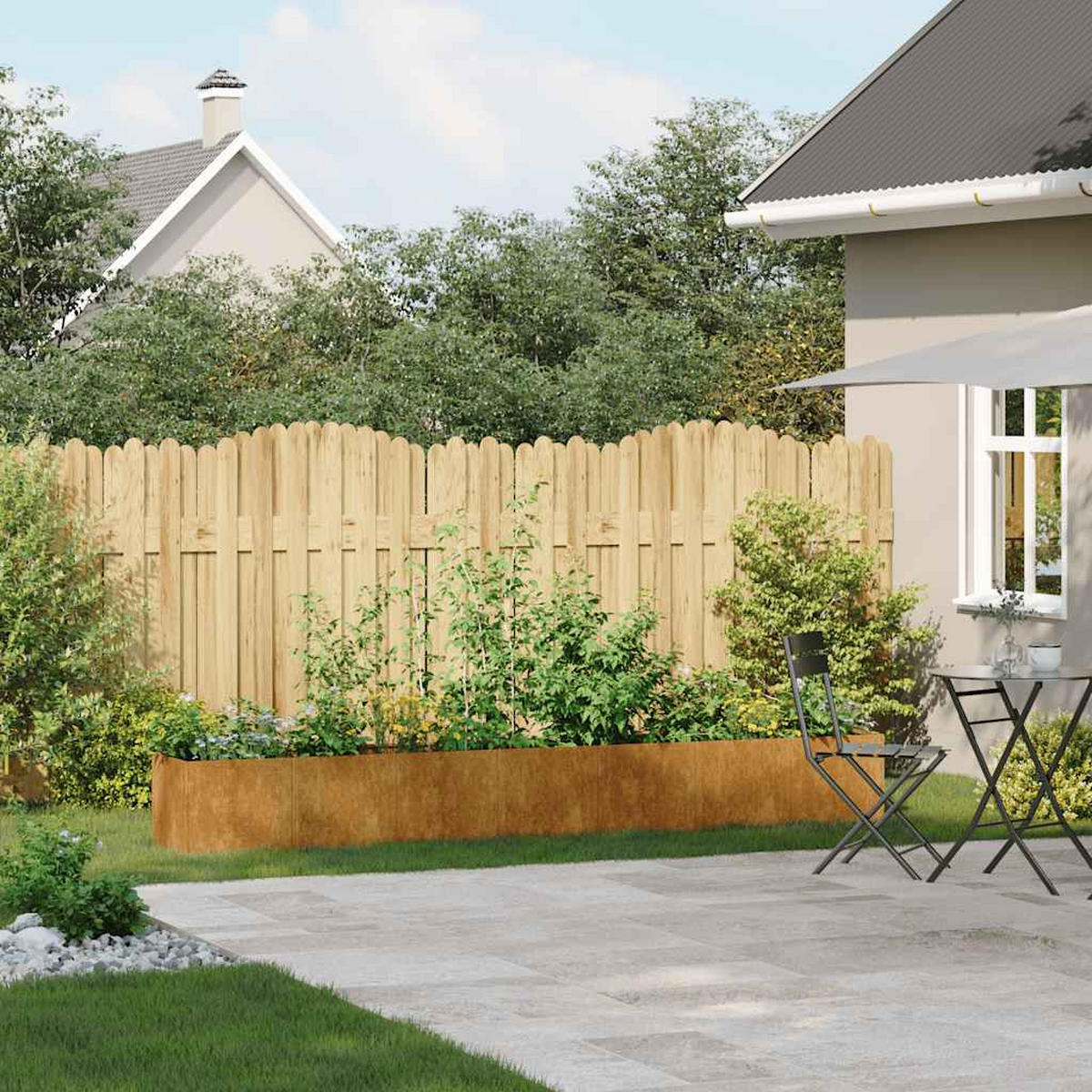 PFLANZKÜBEL Rostig 280/40/40 Cm Wetterfester Stahl - Rostfarben, Metall (40/40/280cm) - vidaXL