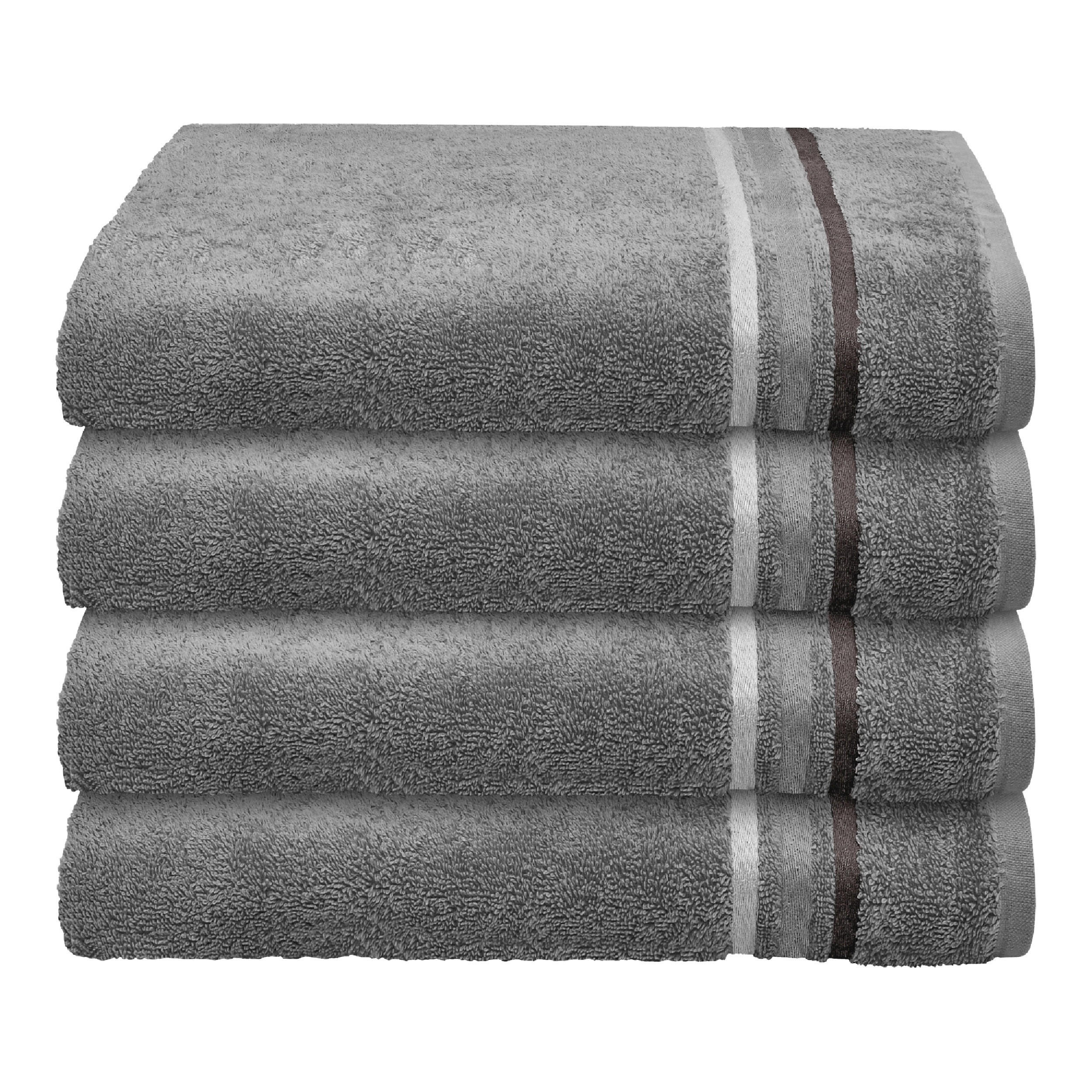 HANDTUCHSET Skyline Color - 4-teilig - 50 x 100 cm - Dunkelgrau - Dunkelgrau, Textil (50/100cm) - SCHIESSER