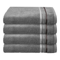 HANDTUCHSET Skyline Color - 4-teilig - 50 x 100 cm - Dunkelgrau - Dunkelgrau, Textil (50/100cm) - SCHIESSER