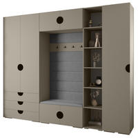GARDEROBEN-SET 236,7/290/47 - Kaschmir/Schwarz, Holz/Kunststoff (290/236.7/47cm) - Abiks Möbel