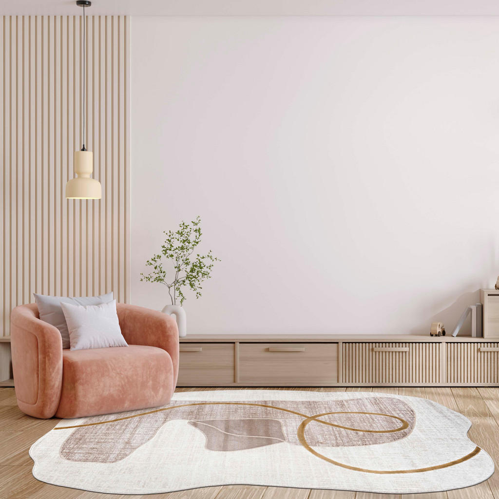 Thumbnail - Mazovia Teppich, Sand, Textil, Abstrakt, Freiform, 80x150 cm, Oeko-Tex® Standard 100, für Fußbodenheizung geeignet, Haus...
