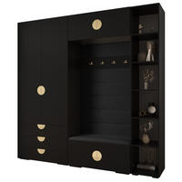 GARDEROBEN-SET 236,7/240/47 - Goldfarben/Schwarz, Holz/Metall (240/236.7/47cm) - Abiks Möbel