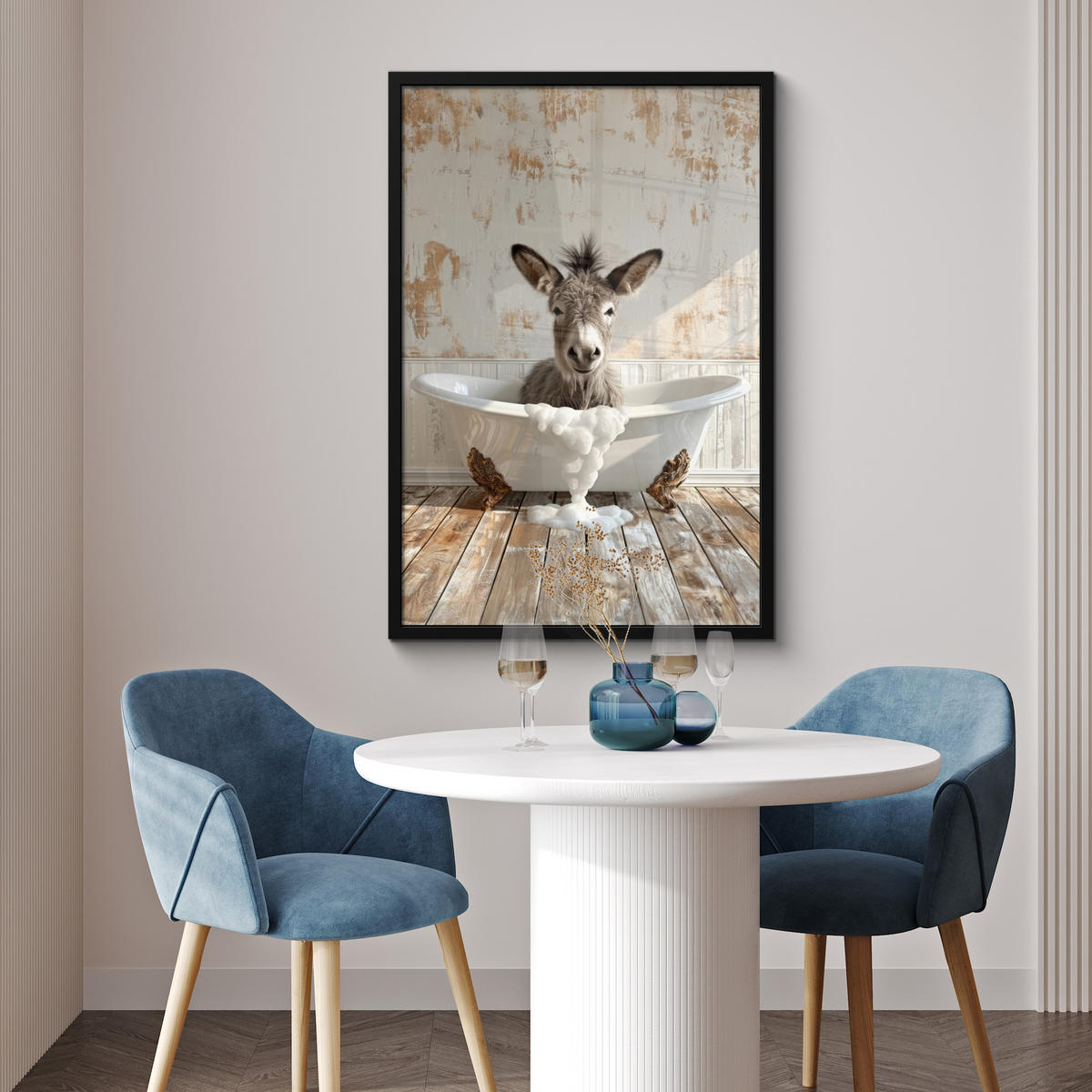 ZARÁMOVANÝ PLAGÁT Osol - Zvieratá - Vaňa - Pena 60x90 cm - biela, papier (60/90cm) - MuchoWow