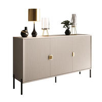 KOMMODE DALIA 3D - Kaschmir/Goldfarben, Holzwerkstoff (154/84/49cm) - Lookway
