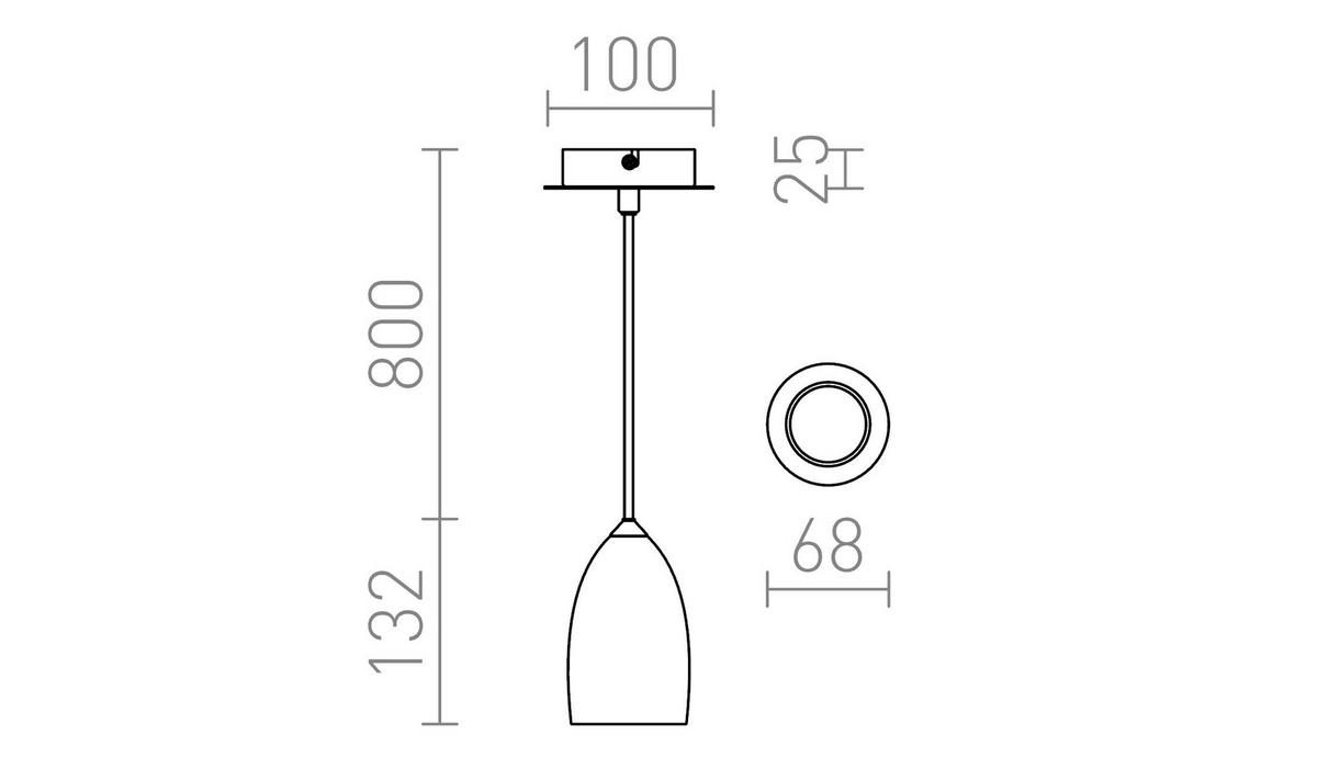 PENDELLEUCHTE BABADES I Chrom 35 W - Chromfarben, Metall (30/30/120cm) - Rendl