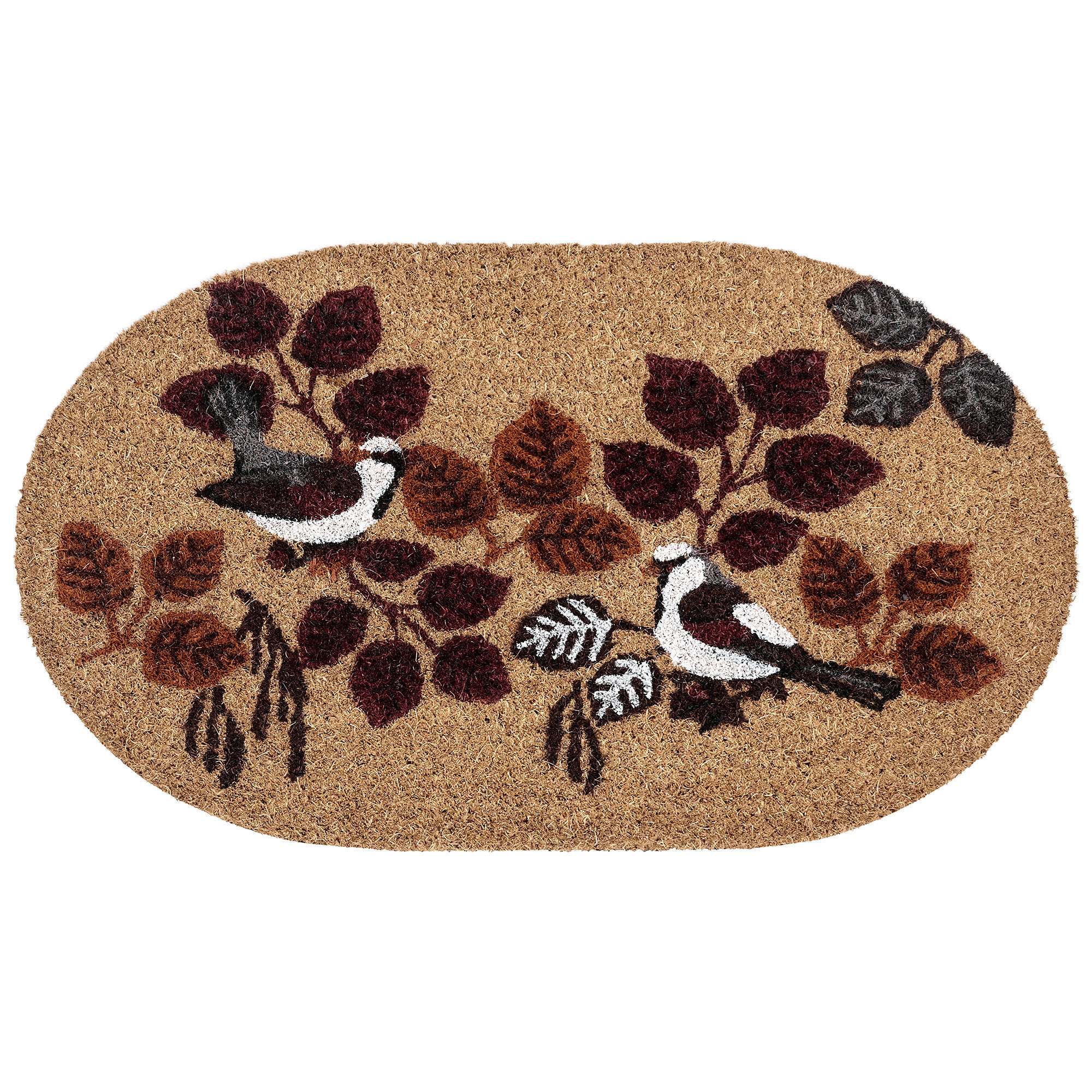 FUSSMATTE Naturfarben 45/75 cm Vogel Kokosfasern Toolik - Naturfarben, Textil (45/75cm) - Beliani