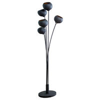 STEHLEUCHTE MAGMA Metall Schwarz 170 cm - Goldfarben/Schwarz, Metall (60/60/170cm) - riess-ambiente