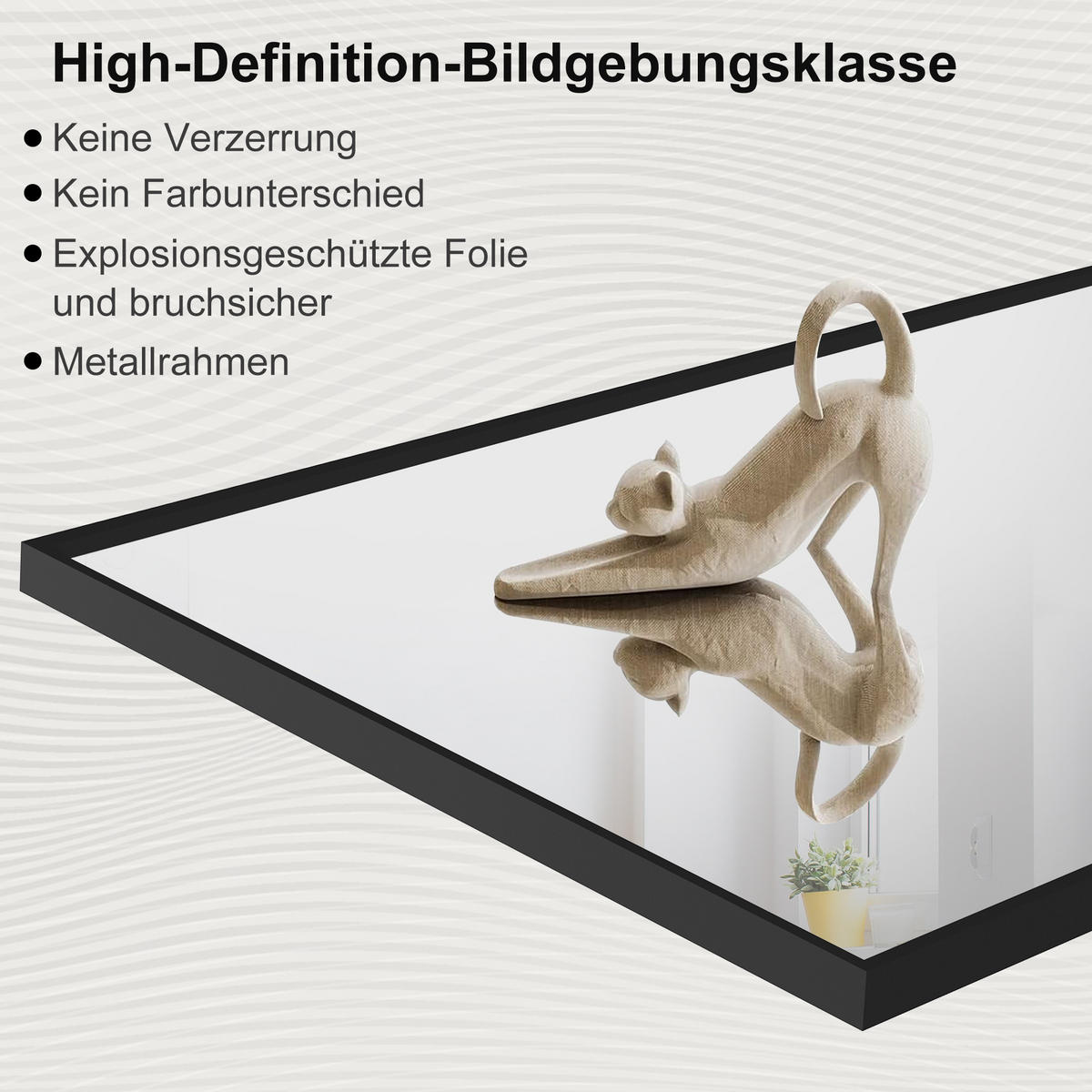 STANDSPIEGEL 177x77 cm Metallrahmen rechteckig schwarz - Schwarz, Holz (77/177/3cm) - LEBENLANG