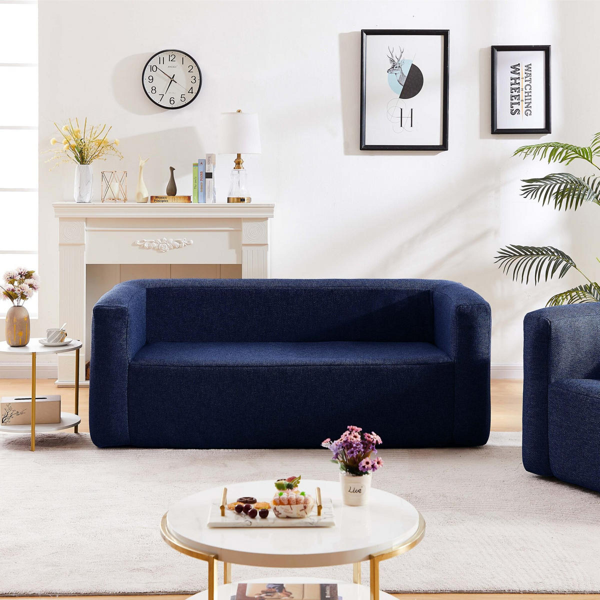 SOFA aufblasbar 2-3 Sitzer - Innen und Außen - Farbe Blau - Blau, Kunststoff (38.5/45.5/96cm) - Terracotta