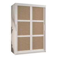 SCHWEBETÜRENSCHRANK 200/120/62 2-türig - Silberfarben/Weiß, Holz/Kunststoff (120/200/62cm) - MÖBEL KRYSPOL